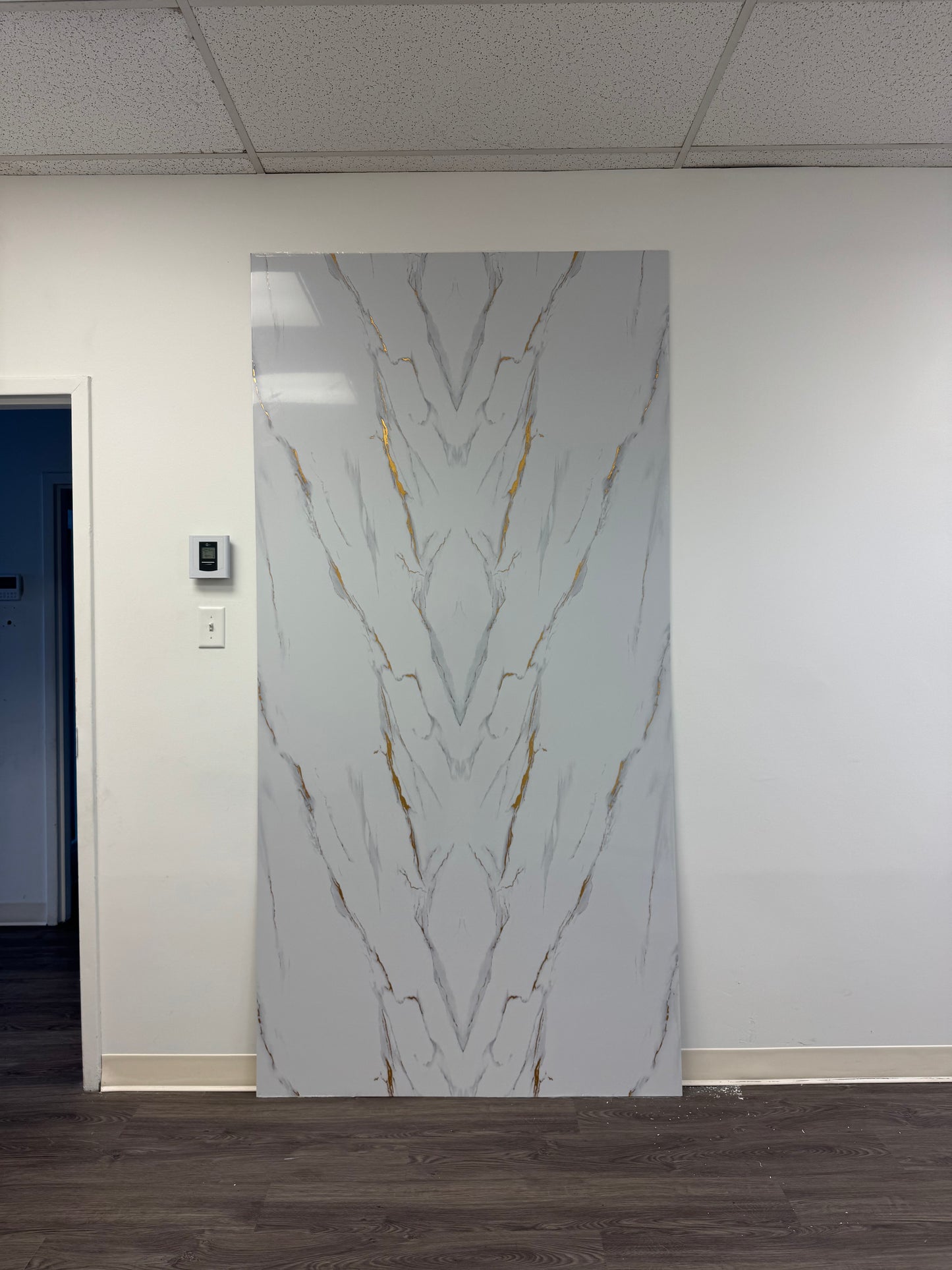 Panneaux Mural UV en PVC, Or blanc , 4x8 pied 3mm