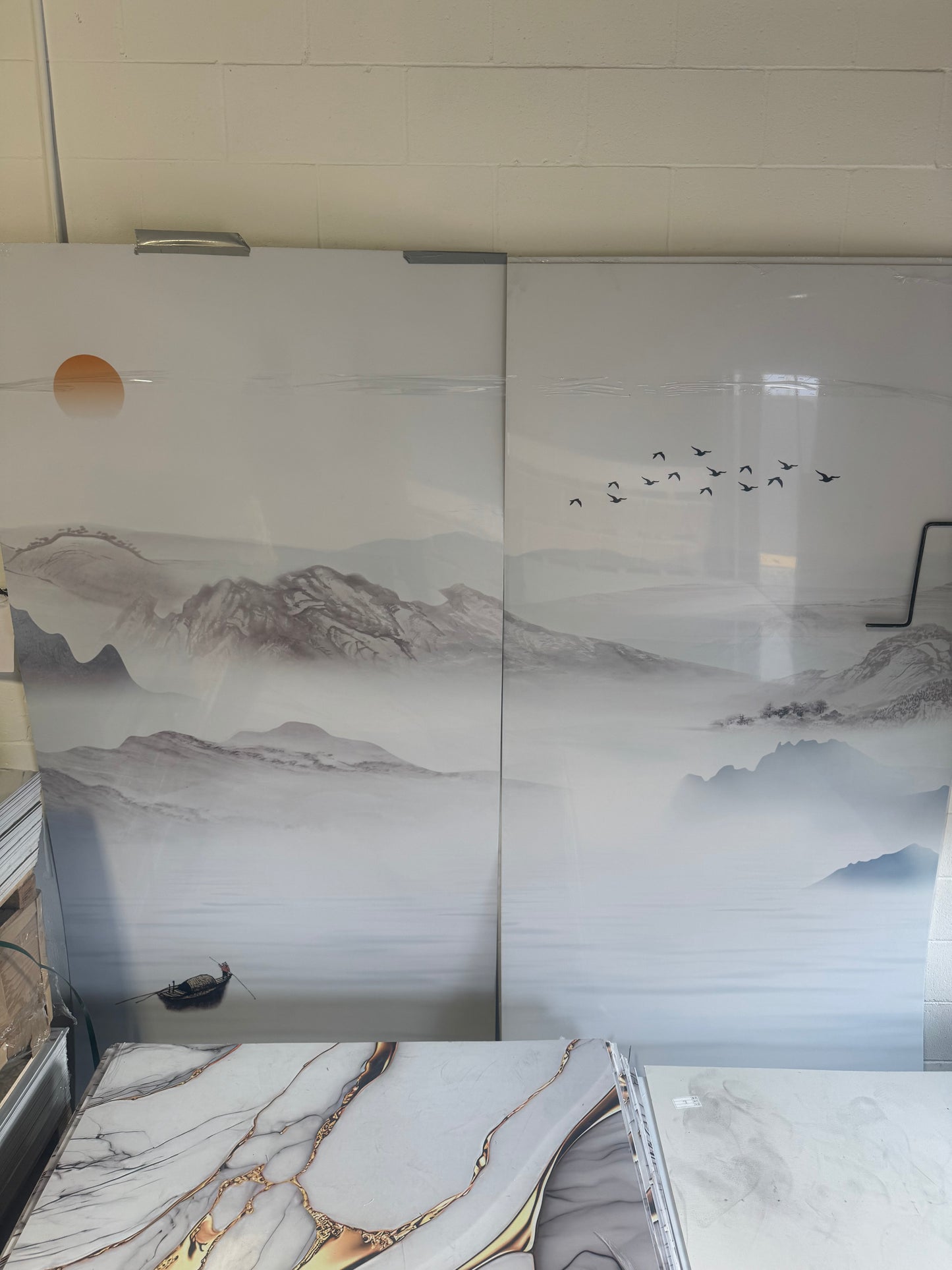 Panneau Mural UV en PVC 3D, Montagne glacial , 4x8 pied 3mm