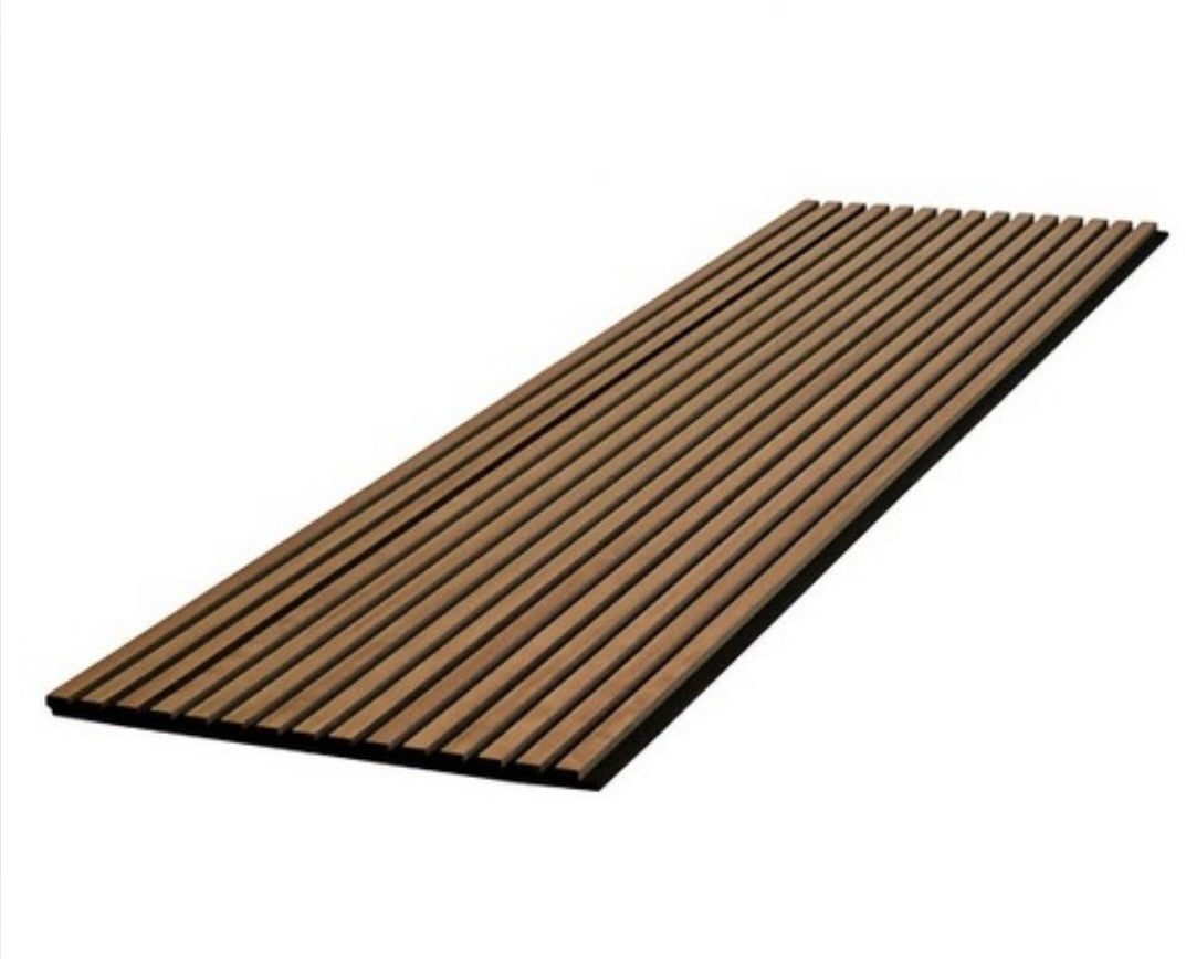 Dark Brown Wood Slat Acoustic Panels, 2x8 Feet