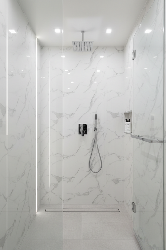 Panneau Mural UV en PVC effet marbre, Blanc doux, 4x8 pied 3mm | Panore - Panore