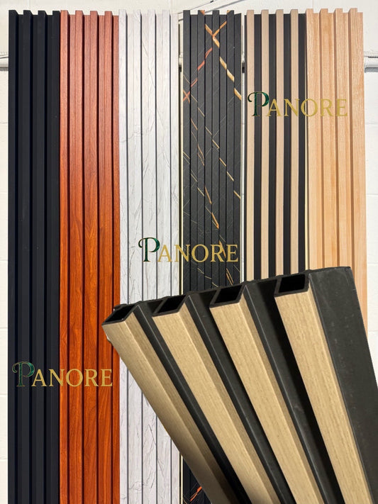 Panneau en WPC, Brun clair et noir, 0,5 x 9,5 pied x 24 mm - Panore