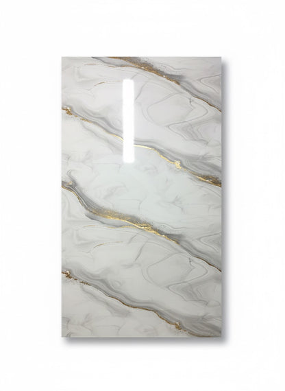 Nouveau | Panneaux Mural UV en PVC, Gris ligne dorée, 4x8 pied 3mm