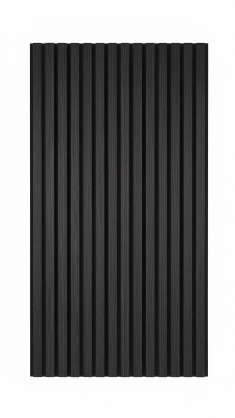 Black Wood Slat Acoustic Panels, 2x8 Feet 