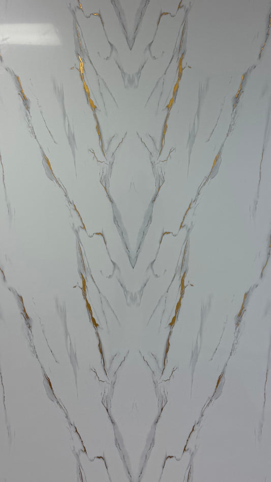 Panneaux Mural UV en PVC, Or blanc , 4x8 pied 3mm