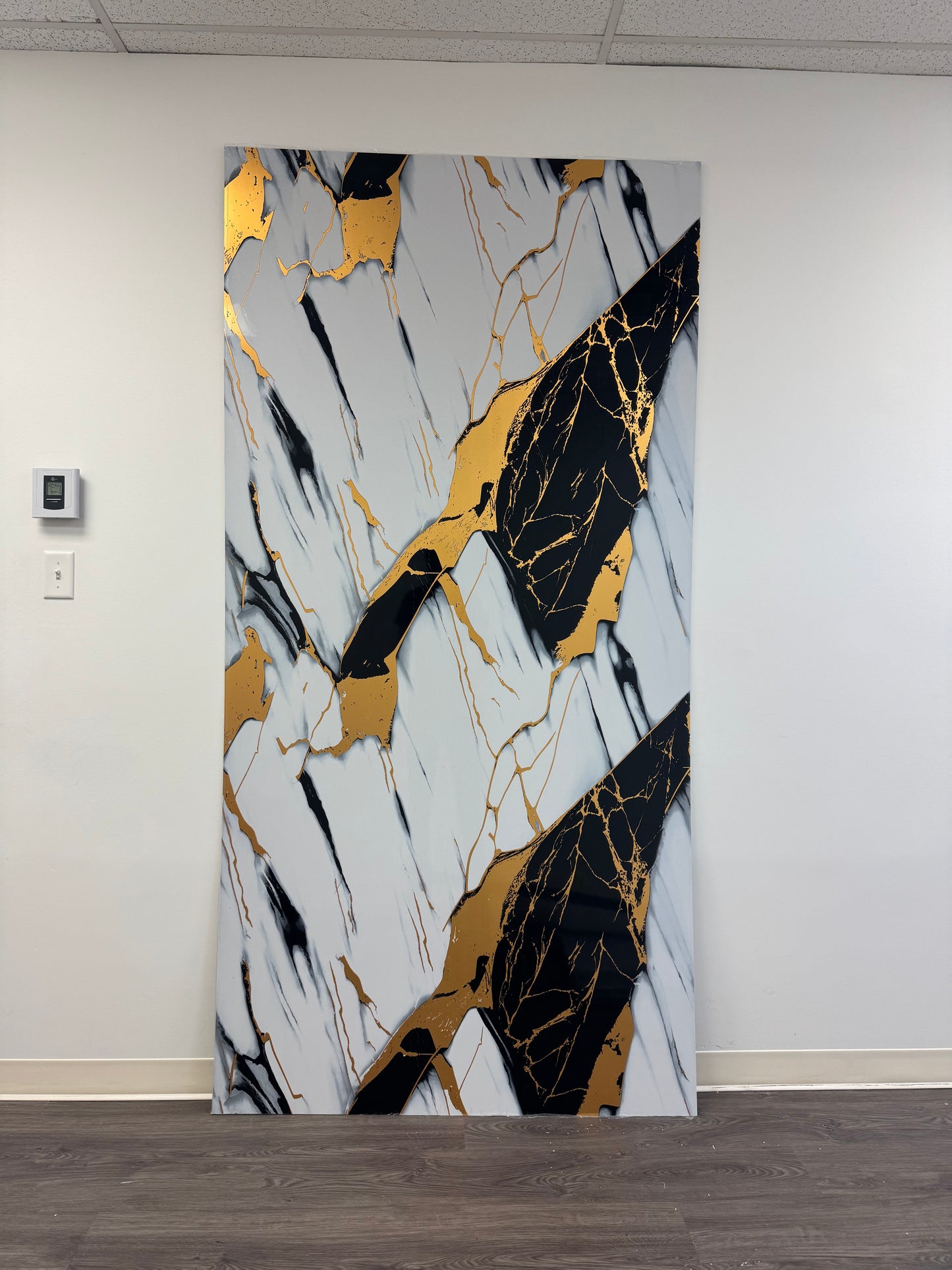 Panneaux Mural UV en PVC, Or noir , 4x8 pied 3mm