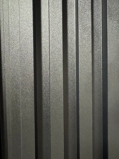 WPC Fluted Panels, Black, 0.5 x 9.5 ft x 24 mm (10 panels/box)