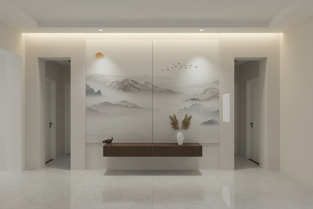 3D PVC UV Wall Panel, Glacial Mountain, 4x8 feet 3mm