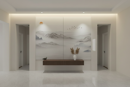 3D PVC UV Wall Panel, Glacial Mountain, 4x8 feet 3mm