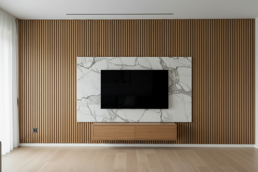 Panneau acoustique en latte de bois Noyer, 2x8 pied