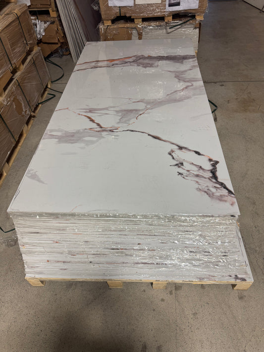 Nouveau | Panneaux Mural UV en PVC, Lin argenté , 4x8 pied 3mm
