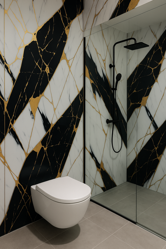 Panneaux Mural UV en PVC, Or noir , 4x8 pied 3mm