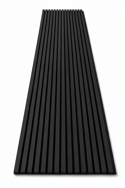 Panneau acoustique en latte de bois Noir, 2x8 pied