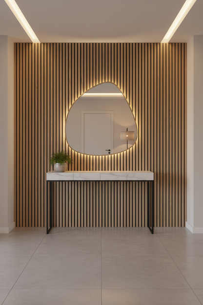 Panneau acoustique en latte de bois Noyer, 2x8 pied
