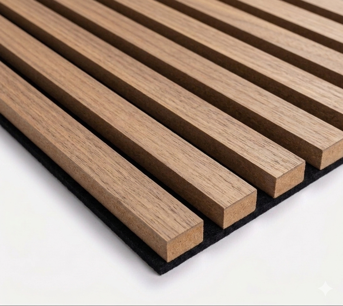 Panneau acoustique en latte de bois Noyer, 2x8 pied