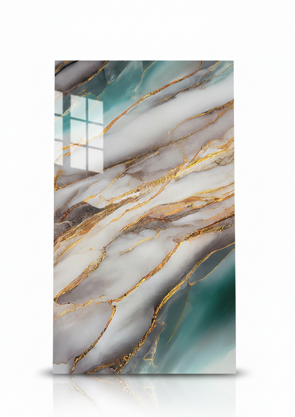 PVC UV Marble Effect Wall Panel, Ocean White, 4x8 feet 3mm