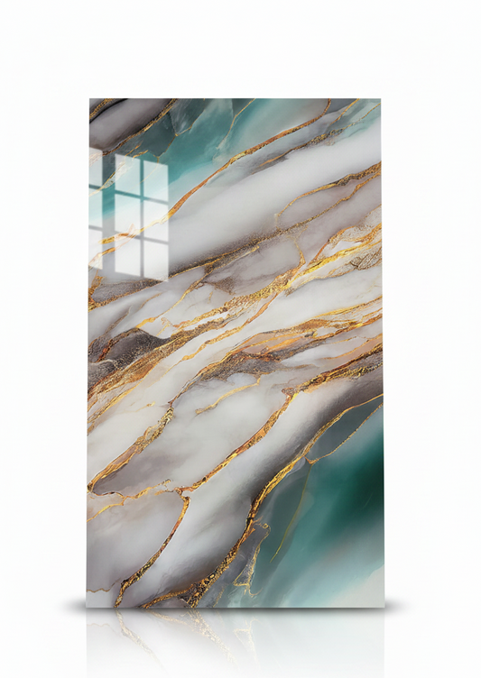 PVC UV Marble Effect Wall Panel, Ocean White, 4x8 feet 3mm