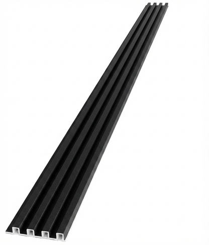 WPC Fluted Panels, Black, 0.5 x 9.5 ft x 24 mm (10 panels/box)