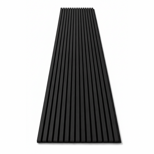 Panneau acoustique en latte de bois Noir, 2x8 pied