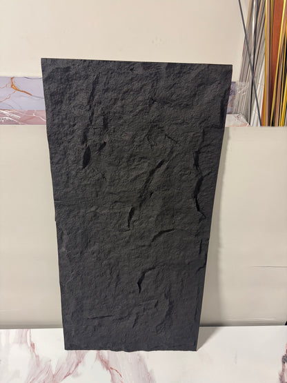 PU Faux Stone, Noir, 2×4 pieds 30mm (4 Panneaux/boite)