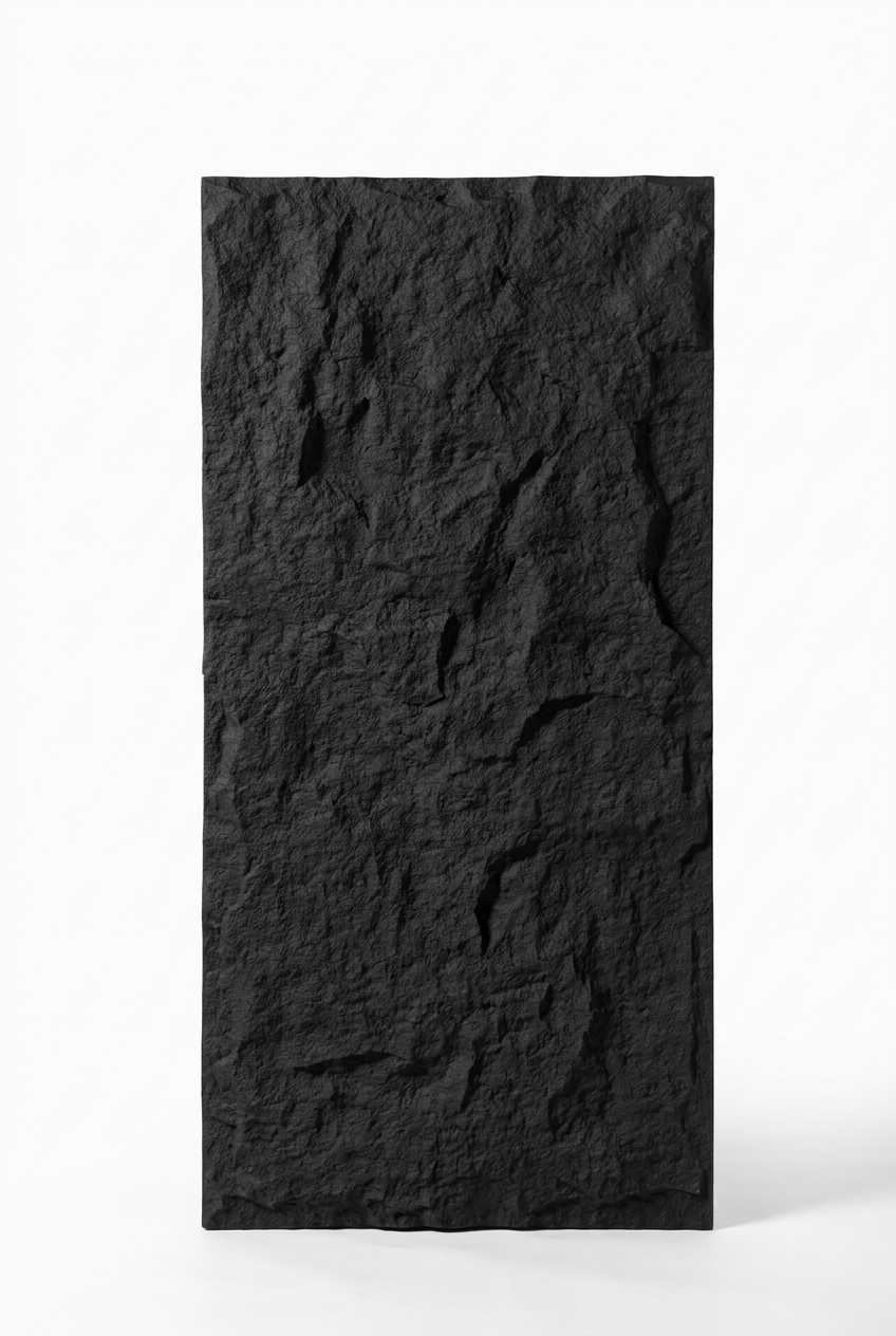 PU Faux Stone, Noir, 2×4 pieds 30mm (4 Panneaux/boite)