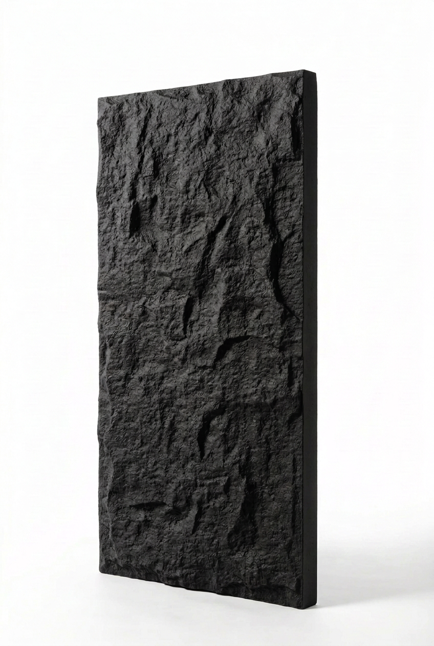 PU Faux Stone, Noir, 2×4 pieds 30mm (4 Panneaux/boite)