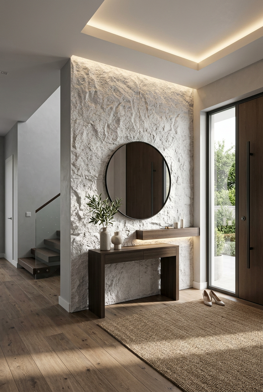 PU Faux Stone, White, 2×4 feet 30mm (4 Panels/box)