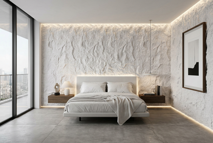 PU Faux Stone, White, 2×4 feet 30mm (4 Panels/box)