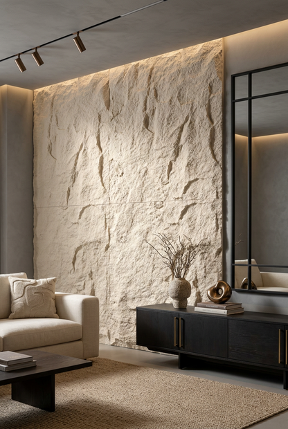 PU Faux Stone, Beige, 2×4 feet 30mm (4 Panels/box)