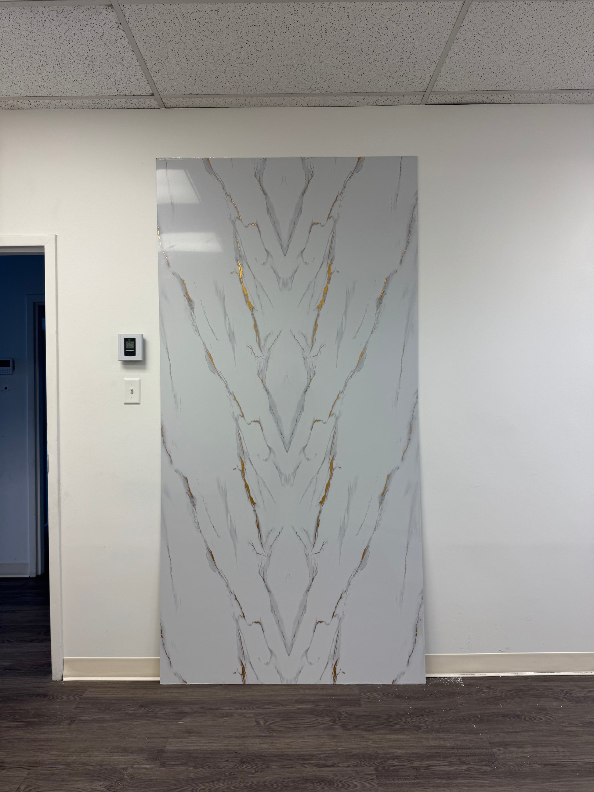 Panneau Mural UV en PVC, Or blanc , 4x8 pied 3mm - Panore