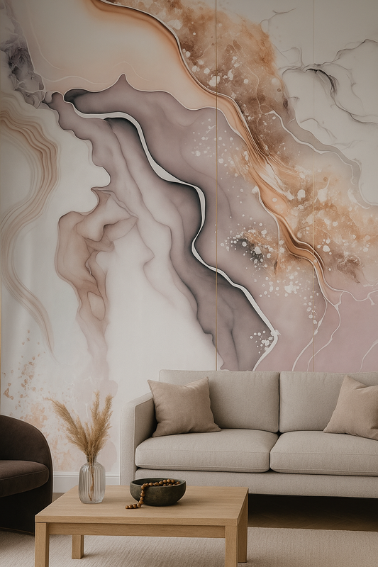 Panneau Mural UV en PVC effet marbre, Aurore Mauve , 4x8 pied 3mm - Panore
