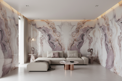 Panneau Mural UV en PVC effet marbre, Aurore Mauve , 4x8 pied 3mm | Panore - Panore