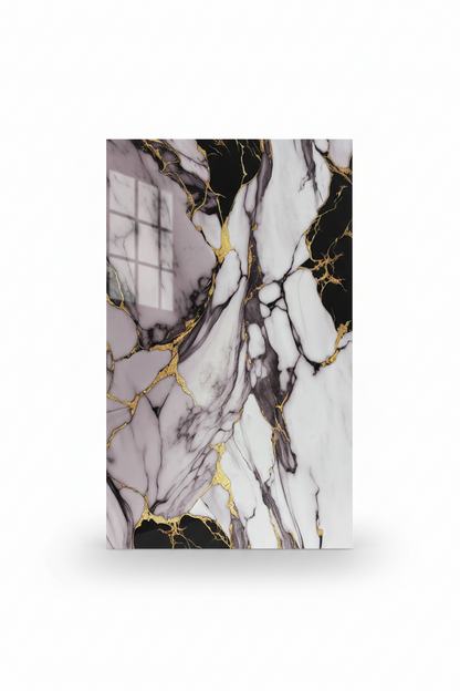 Panneau Mural UV en PVC effet marbre, Aurore d'or mauve , 4x8 pied 3mm | Panore - Panore