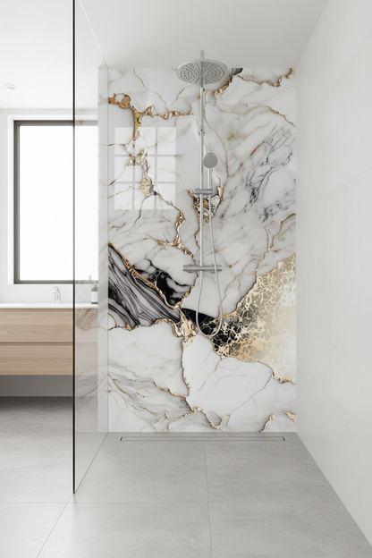 Panneau Mural UV en PVC effet marbre, Aurore dorée , 4x8 pied 3mm | Panore - Panore