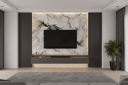Panneau Mural UV en PVC effet marbre, Aurore dorée , 4x8 pied 3mm | Panore - Panore