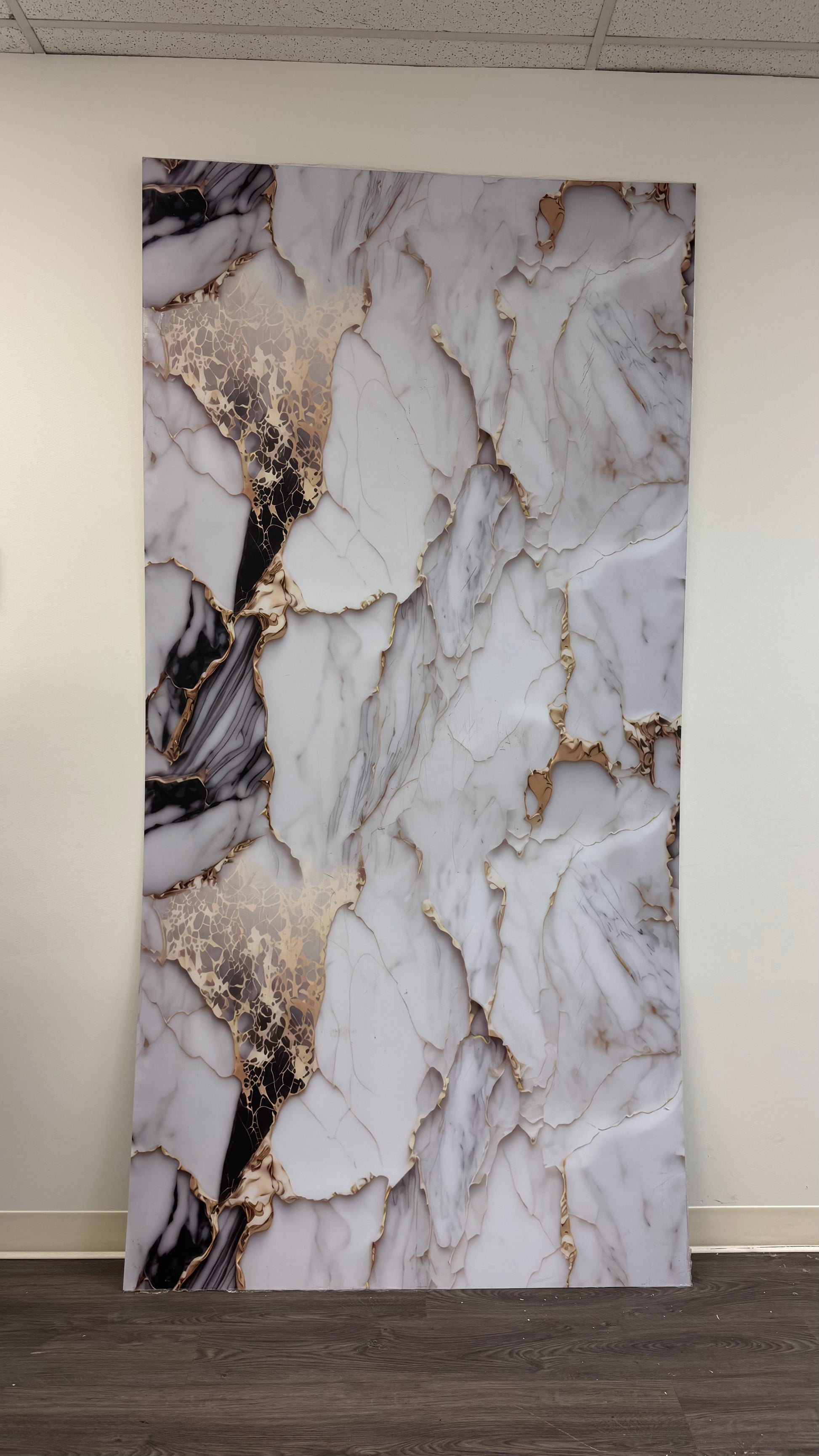 Panneau Mural UV en PVC effet marbre, Aurore gris , 4x8 pied 3mm - Panore