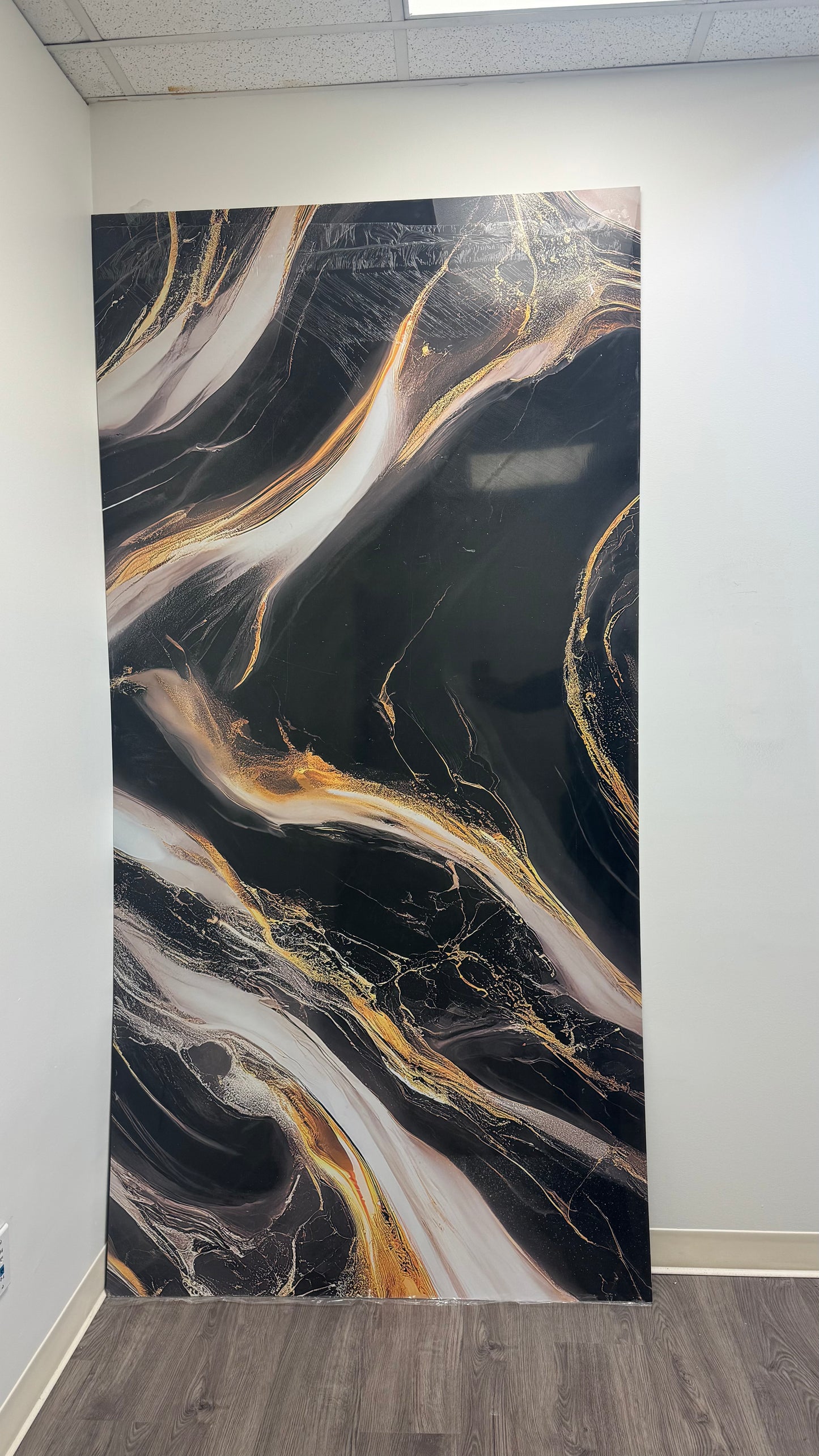Panneau Mural UV en PVC effet marbre, Aurore noir , 4x8 pied 3mm | Panore - Panore