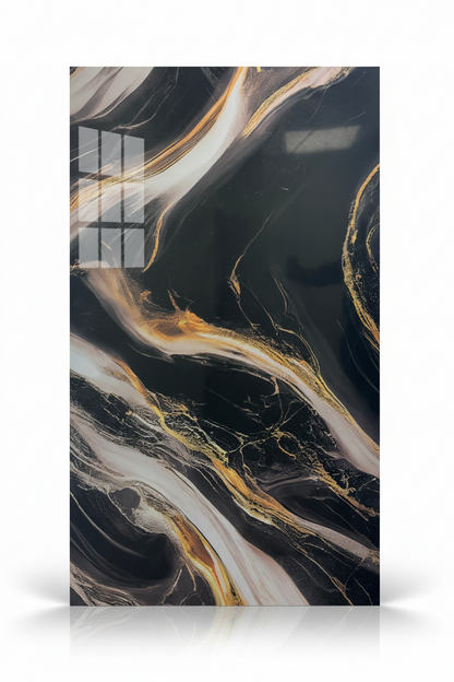 Panneau Mural UV en PVC effet marbre, Aurore noir , 4x8 pied 3mm | Panore - Panore