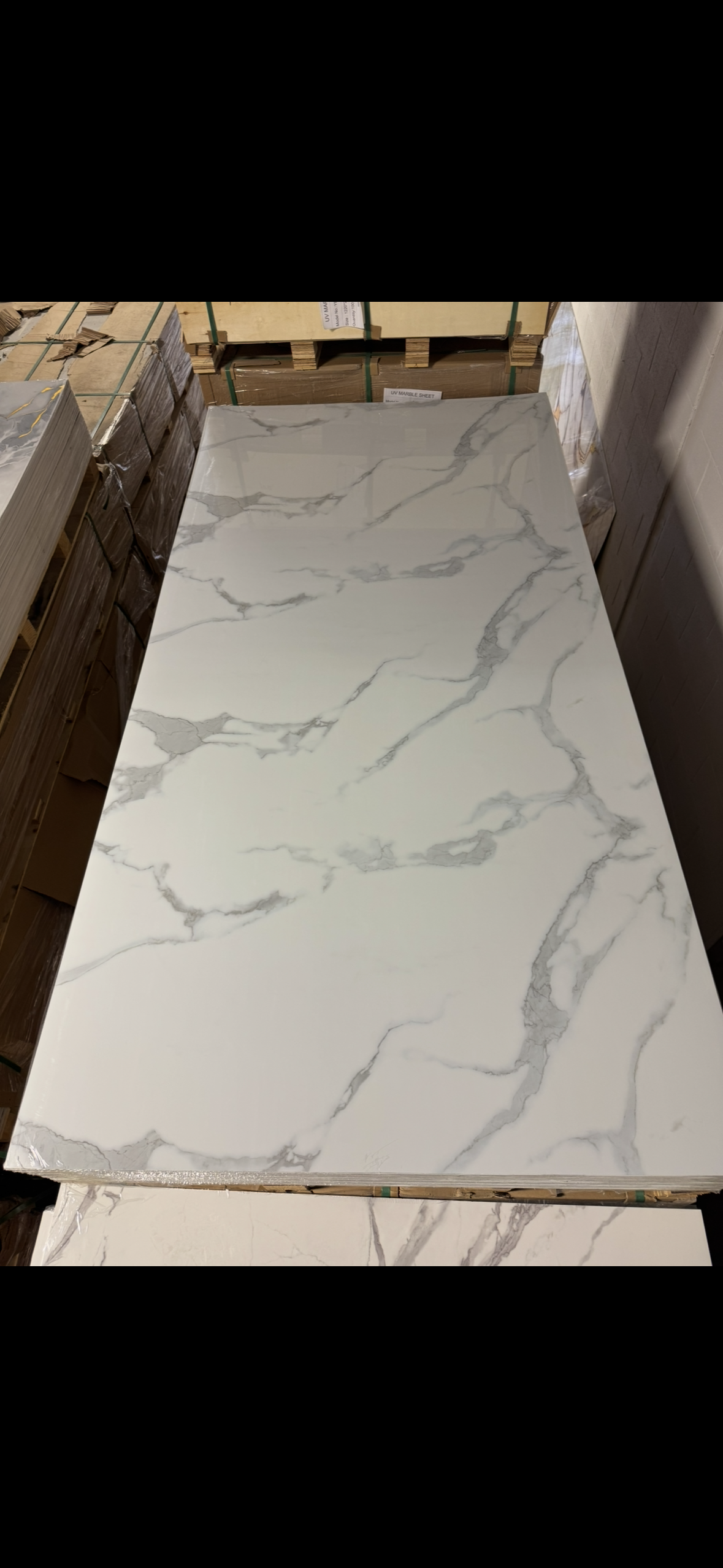 Panneau Mural UV en PVC effet marbre, Blanc doux, 4x8 pied 3mm | Panore - Panore