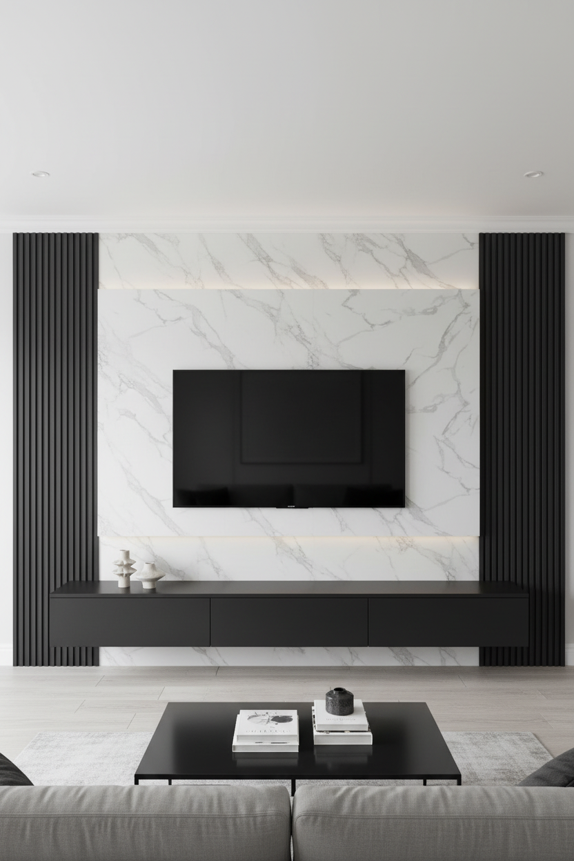 Panneau Mural UV en PVC effet marbre, Blanc doux, 4x8 pied 3mm | Panore - Panore