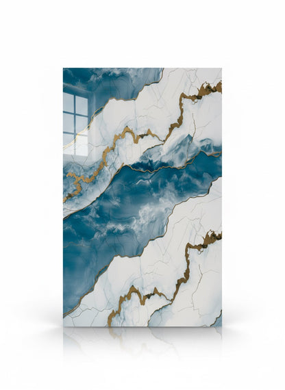 Panneau Mural UV en PVC effet marbre, Ciel nuagé dorée, 4x8 pied 3mm | Panore - Panore