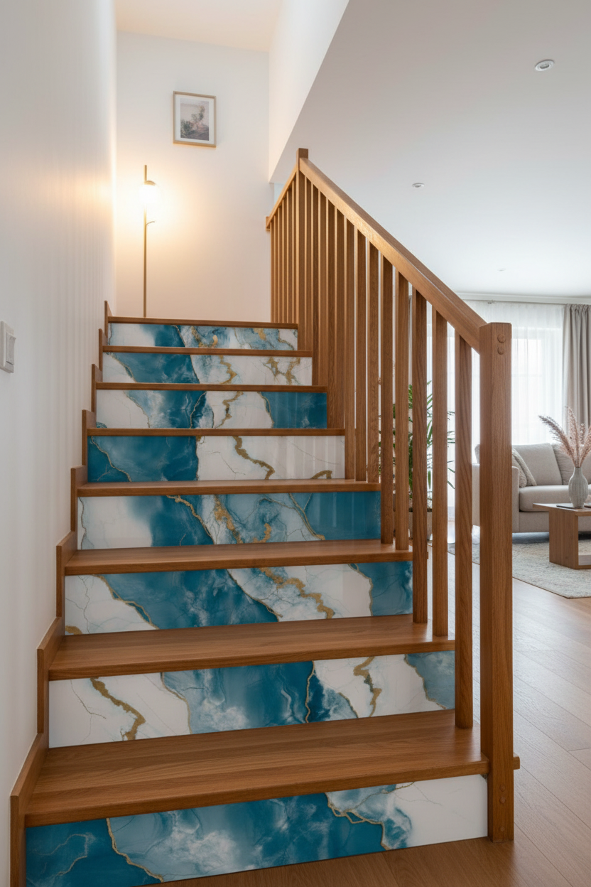 Panneau Mural UV en PVC effet marbre, Ciel nuagé dorée, 4x8 pied 3mm | Panore - Panore