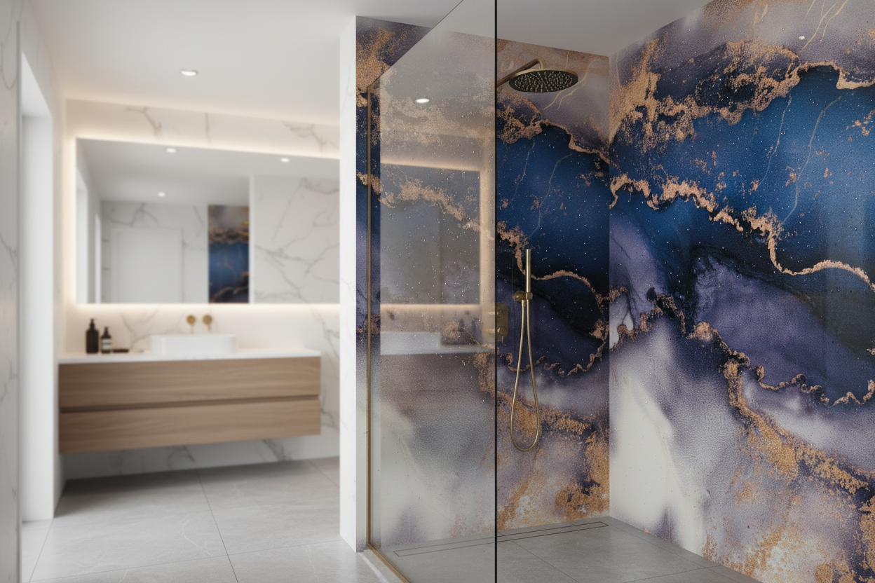 Panneau Mural UV en PVC effet marbre, Galaxy , 4x8 pied 3mm - Panore