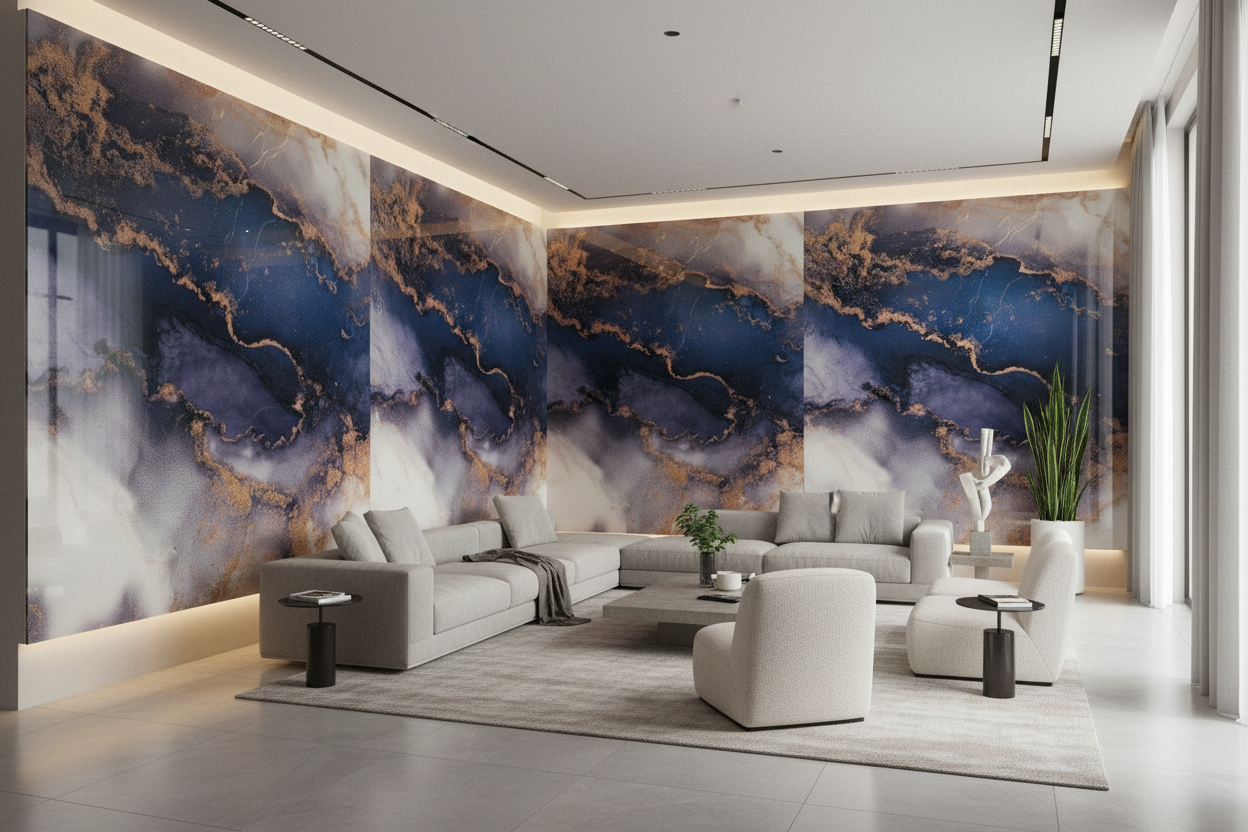 Panneau Mural UV en PVC effet marbre, Galaxy , 4x8 pied 3mm - Panore