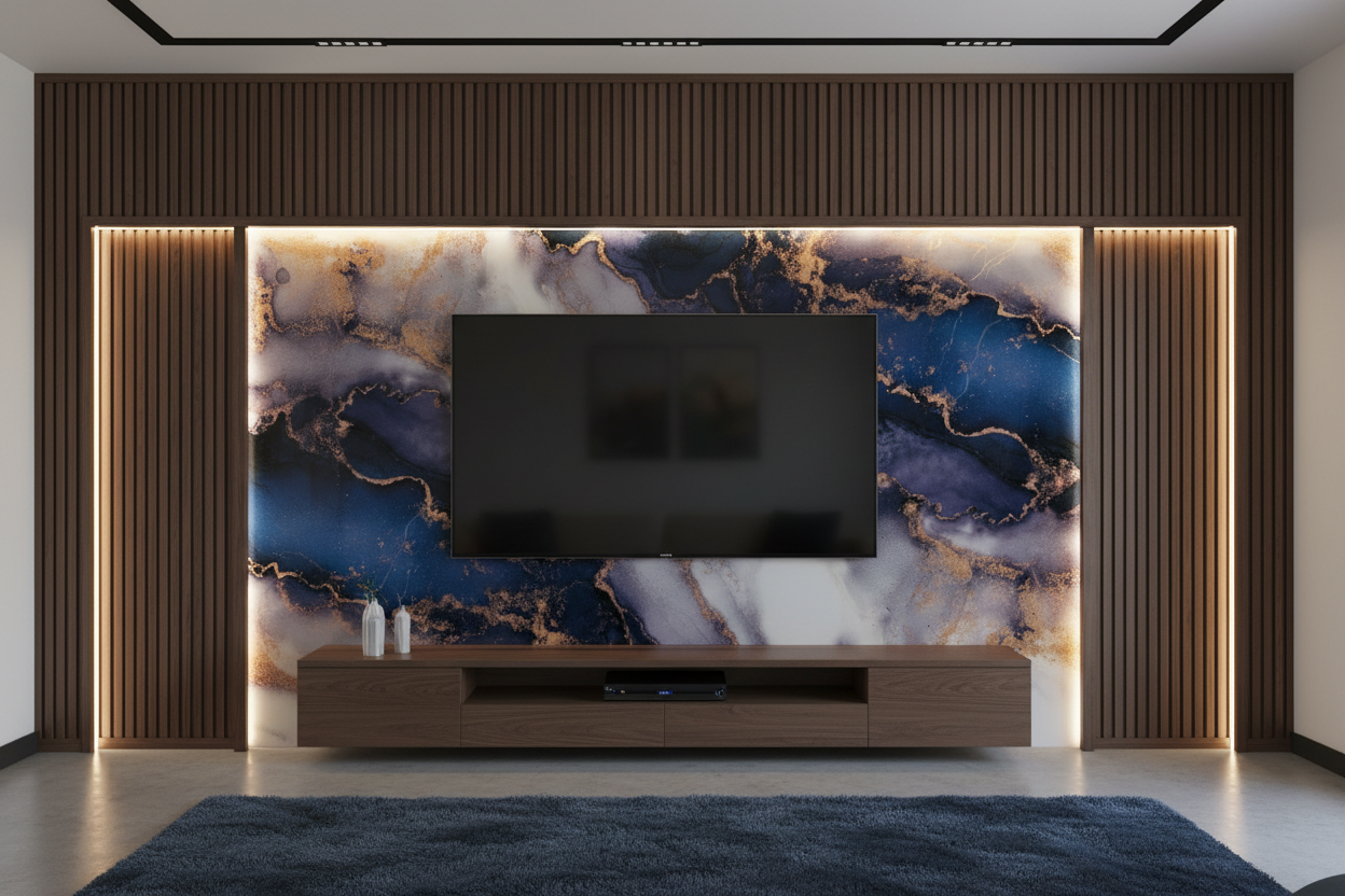 Panneau Mural UV en PVC effet marbre, Galaxy , 4x8 pied 3mm - Panore