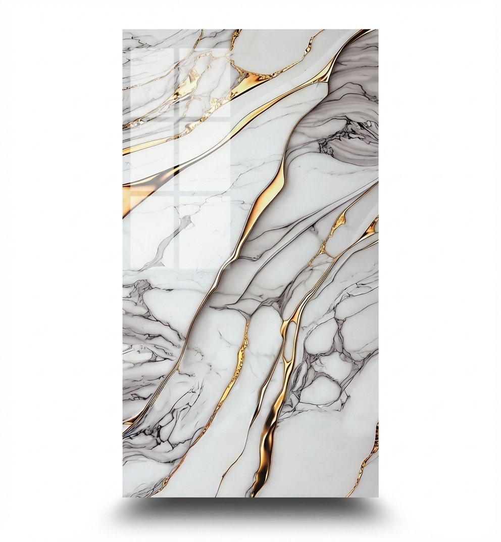 Panneau Mural UV en PVC effet marbre, Griffe d'or , 4x8 pied 3mm - Panore 