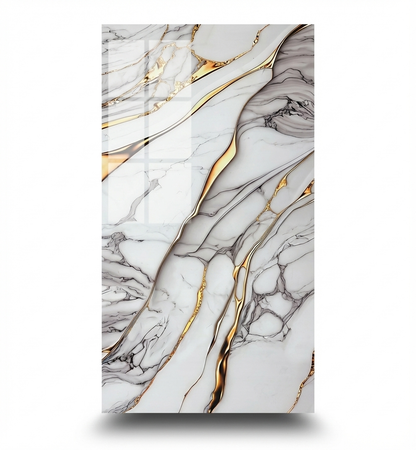 Panneau Mural UV en PVC effet marbre, Griffe d'or , 4x8 pied 3mm - Panore 