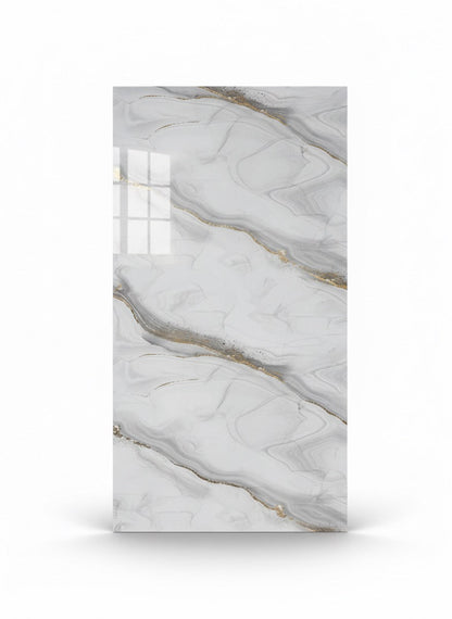 Panneau Mural UV en PVC effet marbre, Gris ligne dorée, 4x8 pied 3mm | Panore - Panore