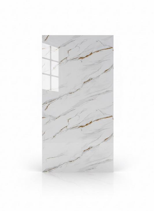 Panneau Mural UV en PVC effet marbre, Ivoire doré , 4x8 pied 3mm | Panore - Panore