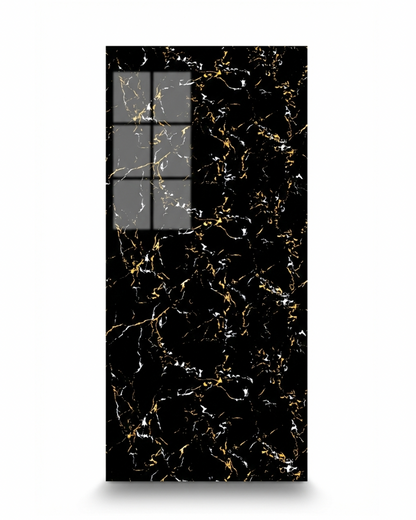 Panneau Mural UV en PVC effet marbre, Noir brillant d'or blanc, 4x8 pied 3mm - Panore
