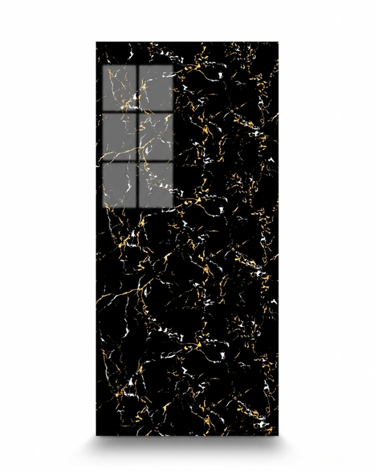 Panneau Mural UV en PVC effet marbre, Noir brillant d'or blanc, 4x8 pied 3mm - Panore
